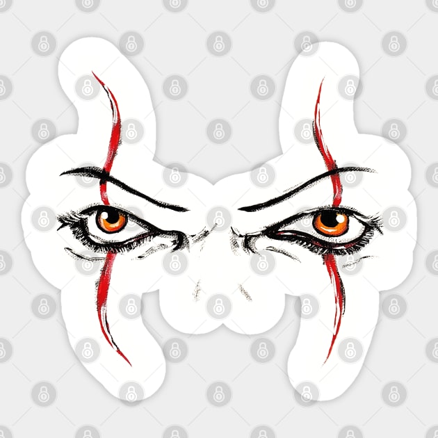 CREEPY CLOWN EYES Sticker by JBauerart